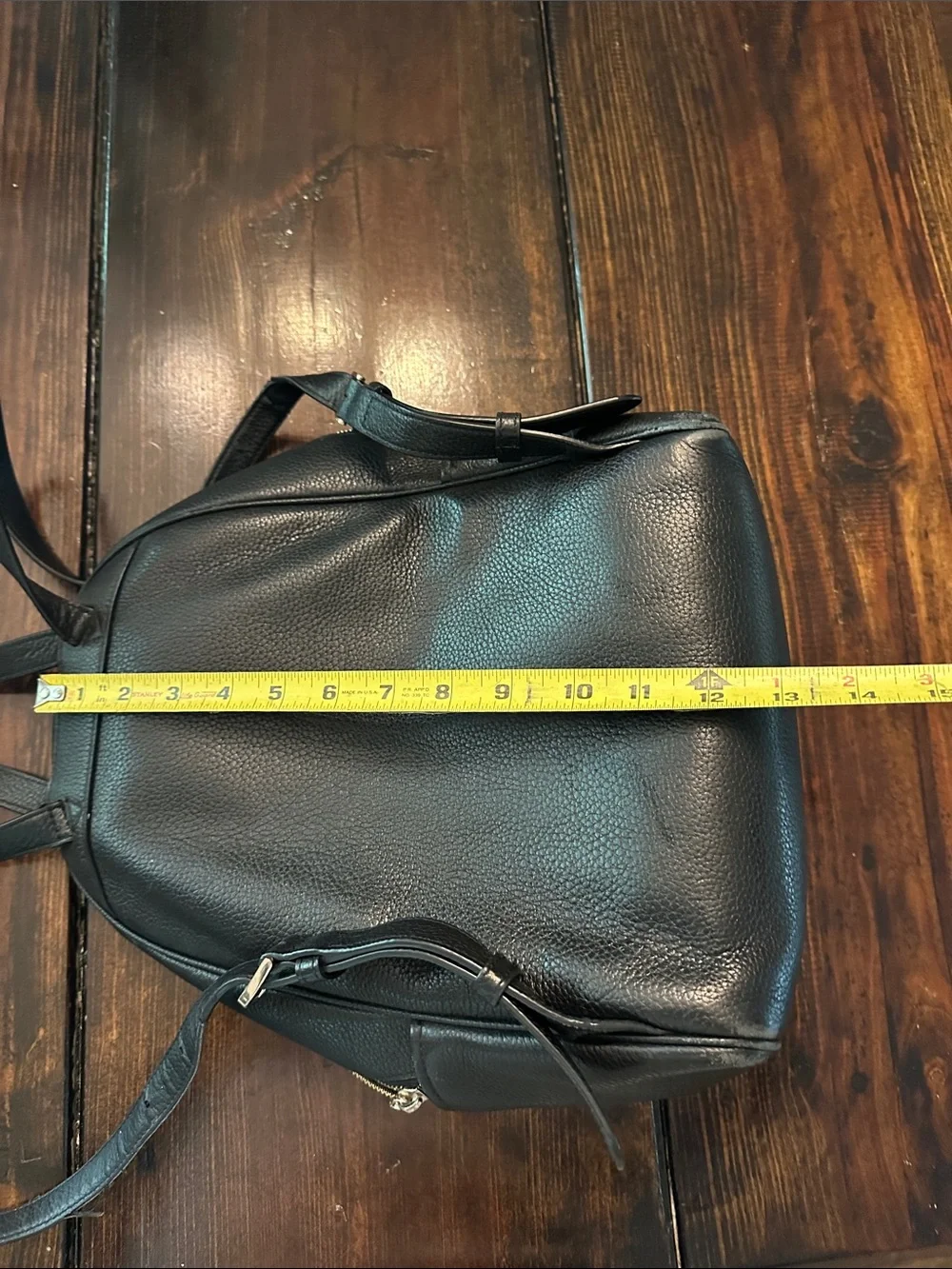 kate spade Leila Dome Black Pebbled Leather Gold Hardware zipper backpack